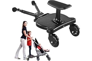 Board with seat, Standing Board, Toddlers Stroller Board Kiddy Board Stable Two Wheel Design with Seat, Standing Board fits A