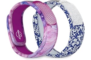 PARAKITO Para'Kito Mosquito Repellent Bracelets + Refill Pellets Bundle | w/Peppermint Oil, Essential Oils | Hiking & Camping Accessories | Paraben Free, DEET Free - 2 Wristbands & 2 Refills (Saturn + Reef)