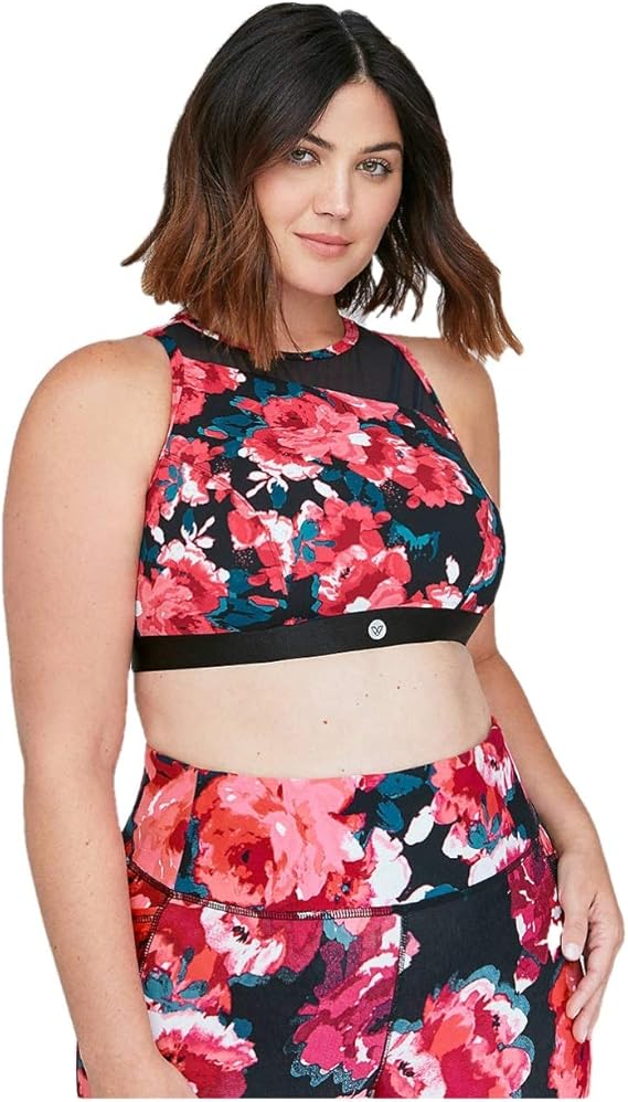 Lane Bryant Floral Active Sports Bra Red at Amazon Womenâs Clothing store