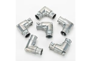 AXISCULPT 1/2 inch EMT Conduit Fittings Inside Corner Pull Elbow Zinc die-cast EMT to EMT 90 Degree Coupling Detachable Cover Set Screw(6PCS)