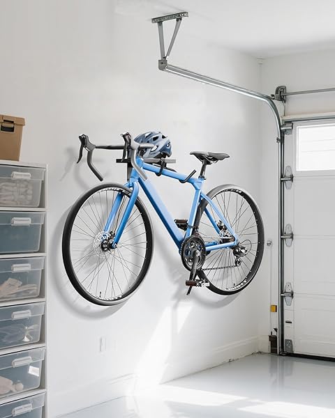 JIVAJOT BIKE WALL MOUNT, BIKE RACK GARAGE HANGER, BIKE HANGING SHELF, STORE YOUR HELMET AND BIKE, FOR GARAGE AND HOME, 2 PACK