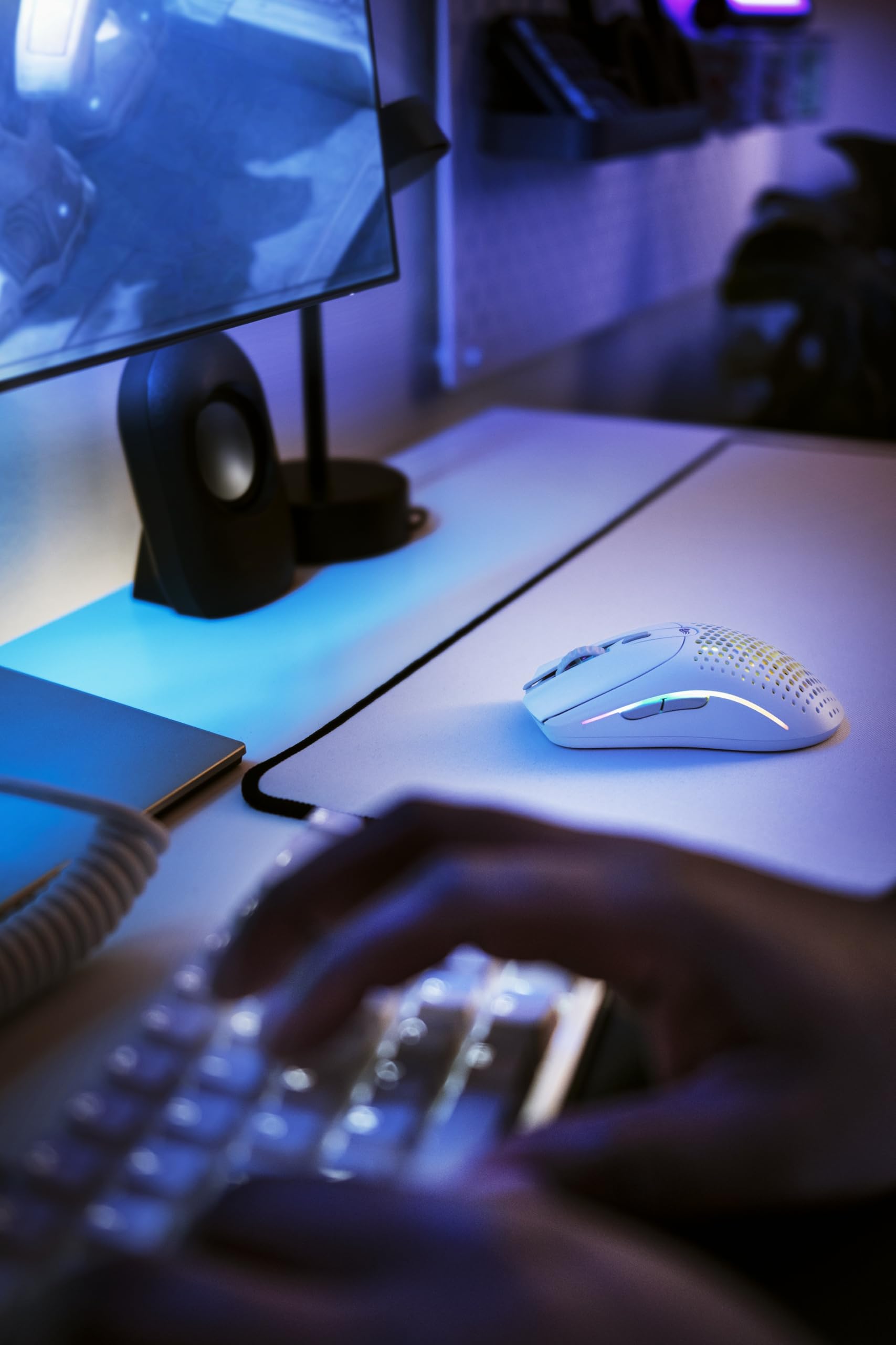 Glorious Gaming Model O 2 Wireless Gaming Mouse - Hybrid 2.4GHz & Bluetooth Wireless, 68g Superlight, Long Battery Life, 26k BAMF 2.0 Sensor, RGB, Ambidextrous, 6 Buttons, PTFE Feet - White