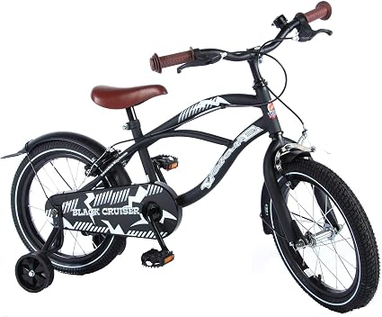 volare kinderfahrrad black cruiser 16 zoll mit felgenbremse vorne und hinten