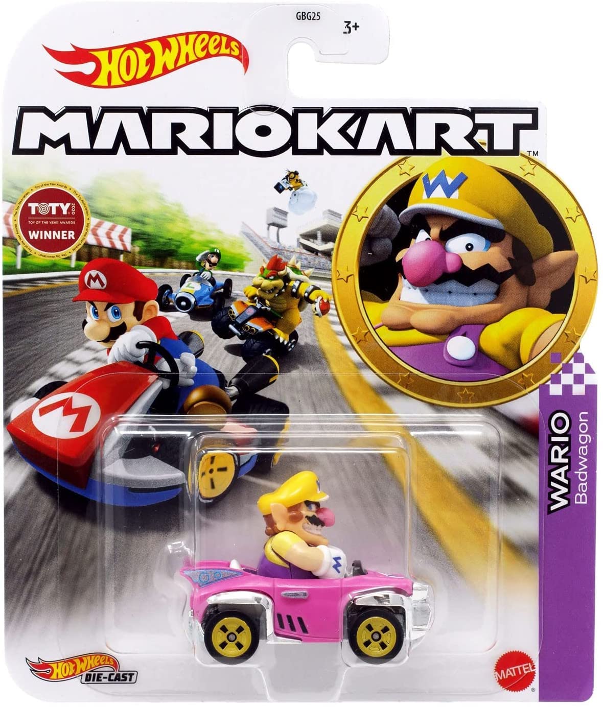 DieCast KART by Wario Batwagon by Super Mario Kart 1:64 Scale 5cm Hot Wheels