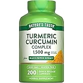 Nature's Truth Turmeric Curcumin Complex | 200 Capsules | with Black Pepper Extract | Non-GMO & Gluten Free Supplement