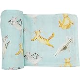 immispace - Ultra Soft Swaddle Blanket | Muslin Blankets for Girls & Boys | Newborns & Infants Gifts | 30% Organic Cotton + 70% Rayon | Large 47" x 47" | Machine Washable (Yoga Cat)