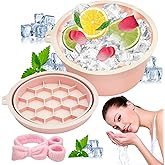 ElapseGlow 2-in-1 Silicone Face & Drink Ice Bowl - Collapsible Cryotherapy Mold for Facial Icing & Beverage Chilling, Portable Cold Plunge Basin Reduces Puffiness & Cools Drinks (Pink)