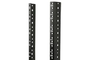 Tecmojo 8U Vertical Server Rack Rail Pair Kit DIY Rack Rails Kit, 12-24 Screws Included to Mount Equipment, Black