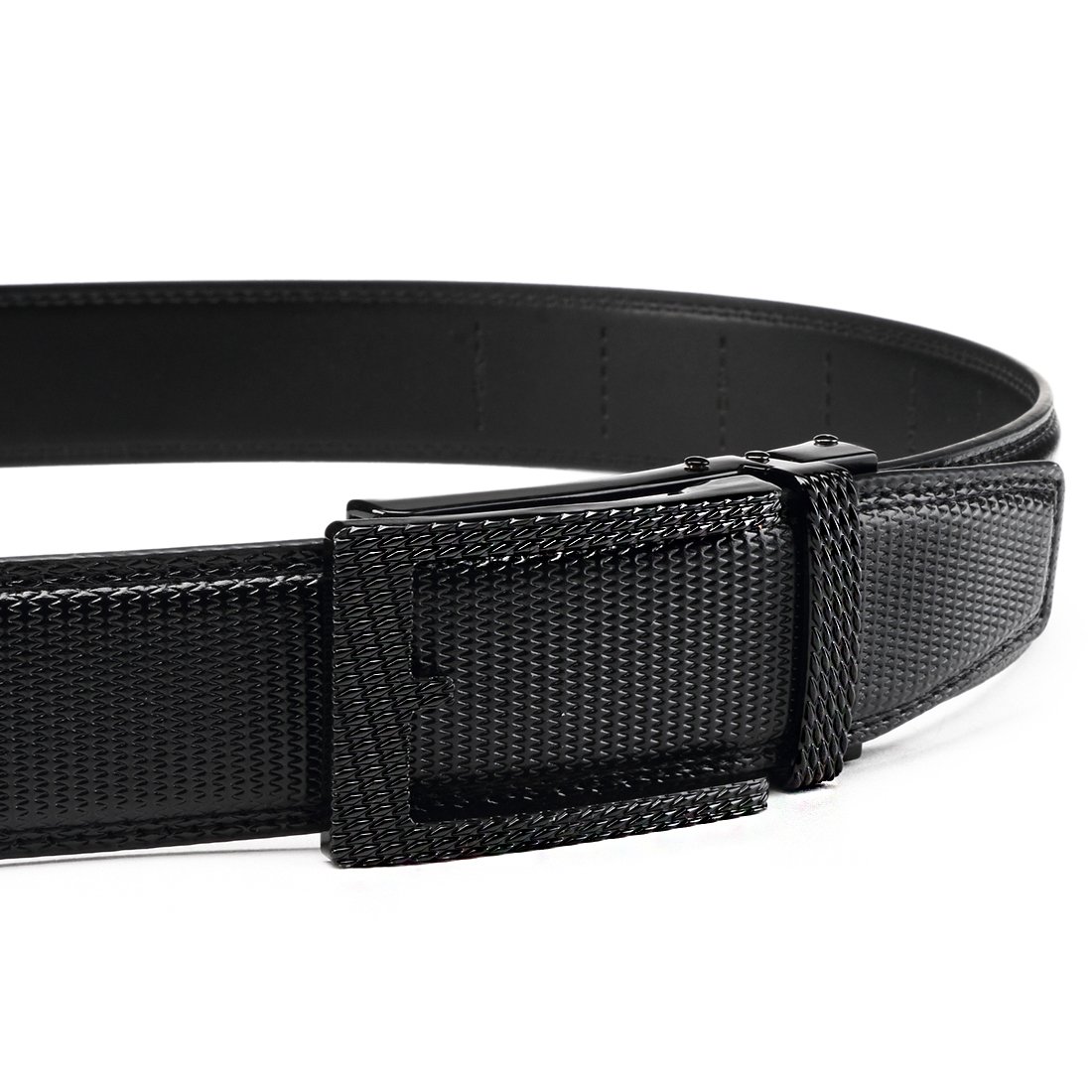 BULLIANT Men Belt, Leather Ratchet Belt Black for Men with ExactFit