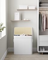 SONGMICS LCB091W01 150 L Laundry Basket with 3 Sorting Compartments Bamboo Lid view 5