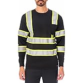 Smith's Workwear Men's Long Sleeve High-Visibility Reflective Safety Tee