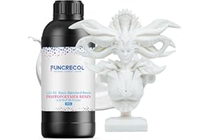 FUNCRECOL 16K Upgraded Standard Photopolymer Resin, 405nm Fast UV-Curing 3D Printer Resin, Low Odor High Precision 3D Printing Resin for LCD/DLP/MSLA 3D Printer, White 1000g