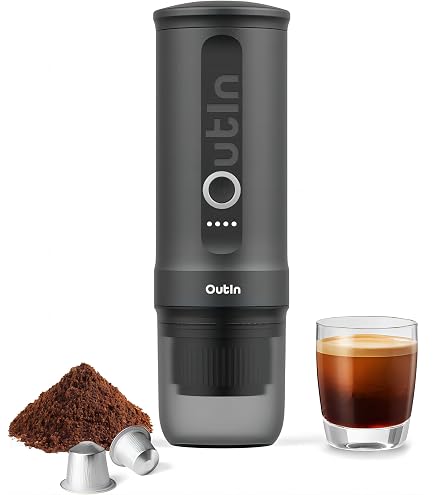 Luqeeg Portable Coffee Maker, Electric Espresso Machine, Mini Electric Coffee Machine for Car, Electric Espresso Maker for Capsule with 12V 24V Cigarette Lighter, Stainless Steel Travel Cup: Home & Kitchen