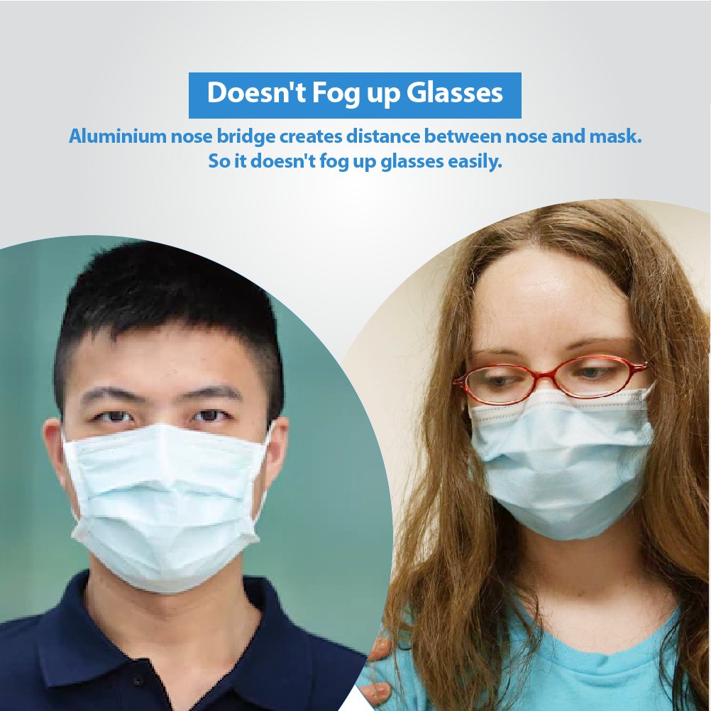 Disposable Surgical Face Masks (50 Pcs) For Pollen Dust Medical Allergy