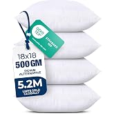 Utopia Bedding Throw Pillows, Decorative 18x18 Pillow Inserts, Set of 4 | Down alternative pillow insert with plush fluffy fill for beds sofas couches and chairs. Suitable for indoor outdoor use.