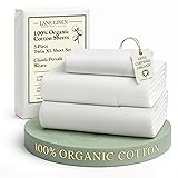 LANE LINEN 100% Organic Cotton White Twin XL Sheets