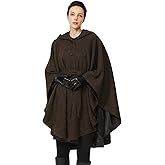 BEAUZSUZSANA Women Wool Cape Coat with Hood Sleeveless Belted Cloak Cape Poncho for Fall Winter