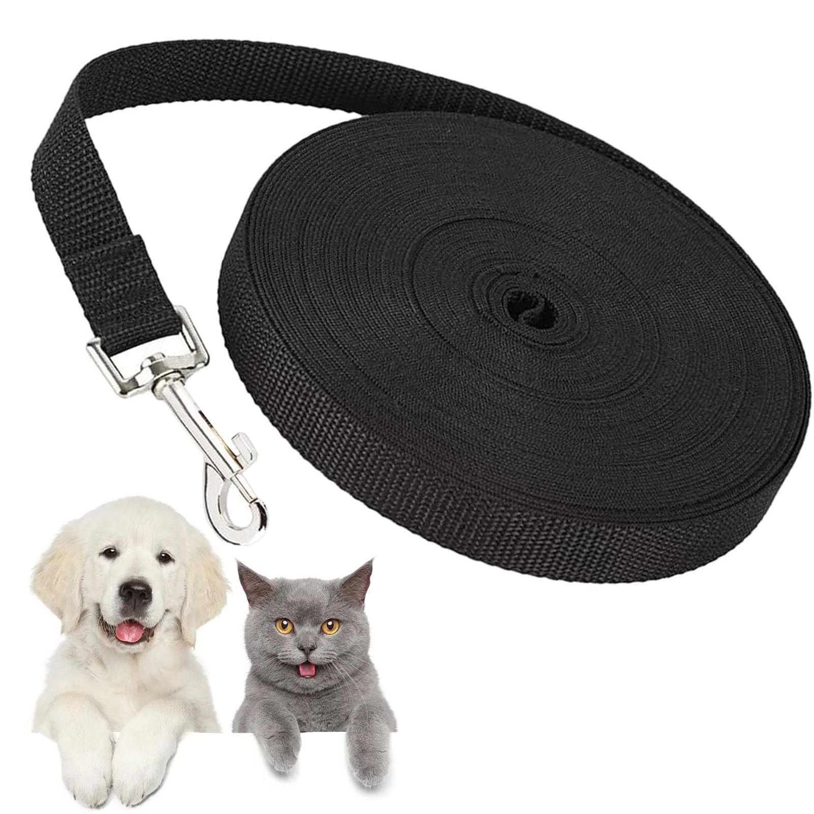wodehaainiyibeizi 10m Extra Long Line Dog Lead Leash for Large Medium Small Puppy Nylon Training Lead with Padded Handle for Large Medium Small Pet Walking Obedience Outdoor Play