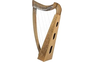 Design Toscano Celtic Knot Walnut Heather Harp Instrument and Display, 35 Inch, Walnut and Birch Wood, Natural