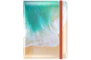 Hsxnam Passport and Vaccine Card Holder Combo, Passport Holder with Vaccine Card Slot, Passport Cover Case with RFID Blocking, Leather Travel Documents Organizer Protector for Women, Beach