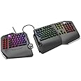 Cloud Nine C989 Ergonomic Mechanical Keyboard for PC - Kailh Linear Red Switches - RGB Light Up LED Backlit with USB - Ergo Split Key Board with Macro