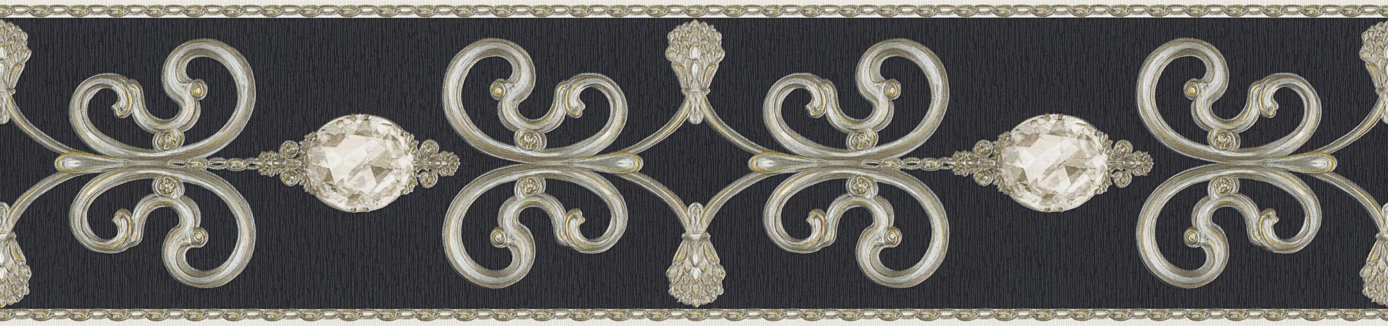 A.S. Création Architects Paper, Metallic, Black, Grey, 5,00 m x 0,15 m