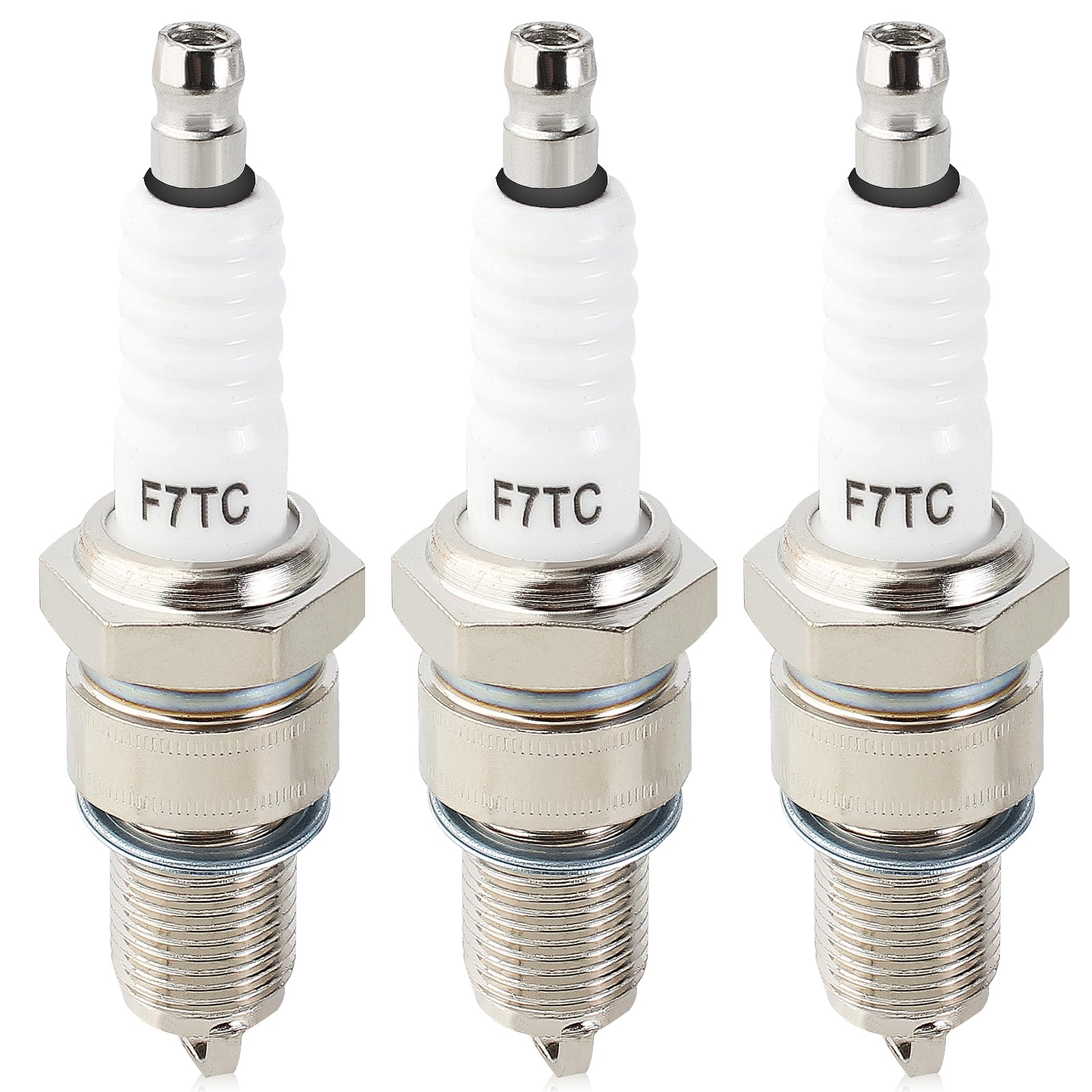 YOFMOO 3 pcs Spark Plug F7TC Compatible for GX120 GX160 GX200 GX240 GX270 GX340 GX390 Generator Lawnmower Tractor Rototiller Water Pump Gokart Mini Bike Tillage Polishing Machine 170FF 173F