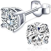 VOLUKA Moissanite Stud Earrings for Women - 925 Sterling Silver 1ct D Color Round Cut Lab Created Diamond Earrings Hypoallergenic Moissanite Earrings for Women
