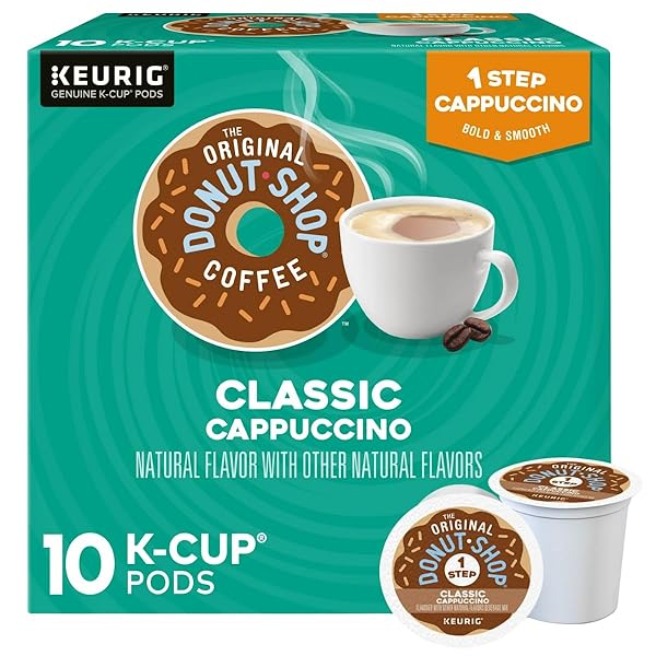 THE ORIGINAL DONUT SHOP ONE-STEP CLASSIC CAPPUCCINO, KEURIG SINGLE-SERVE K-CUP PODS, 10 COUNT
