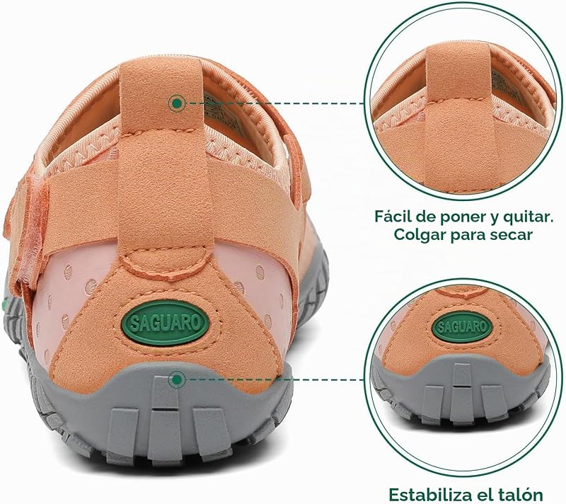 Mujer Barefoot Hombre Zapatillas Minimalistas Ligera Calzado Barefoot Cómodas Zapatos de Trail Running para Zero Drop Soles Naranja Claro,Gr.38