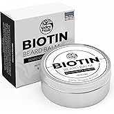 Biotin Beard Balm for Men – Made in USA – Beard Growth & Moisturizer with Castor Oil & Jojoba Oil – Organic Styling Wax for Thickening & Softening – Mustache Conditioner