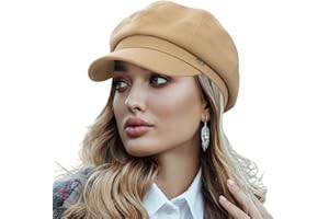 RIMOSNN Women Wool Newsboy Hats Cabbie Hat Beret Paperboy Tweed Baker Boy Cap