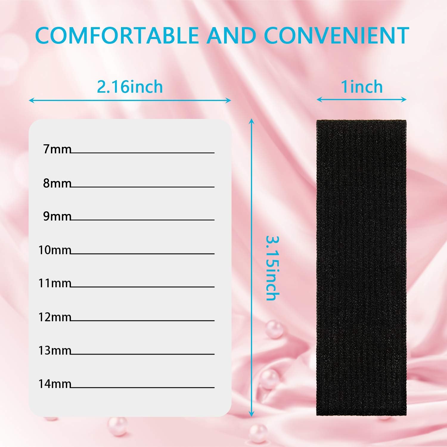 4 Pieces Lash Holder Eyelash Extension Hand Pallet Tray Tools with Adjustable Wrist Strap Adjustable Lash Tray Strip Palette One Size Fits Most Eyelash Extension Holder (7-14 mm Pattern) - Image 3