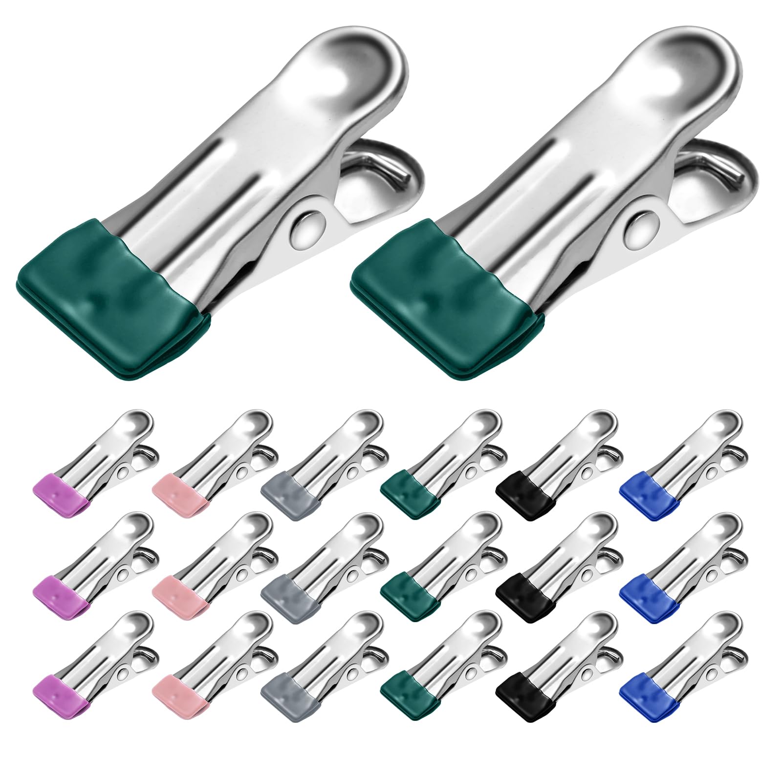 Photo 1 of 36 Pack Heavy Duty Clothes Pins, 2.17-Inch Stainless Steel Chip Clips, Multipurpose Laundry, Towel, Photo, and Food Clips, Durable and Colored, for Clothesline, Travel, and Home Use