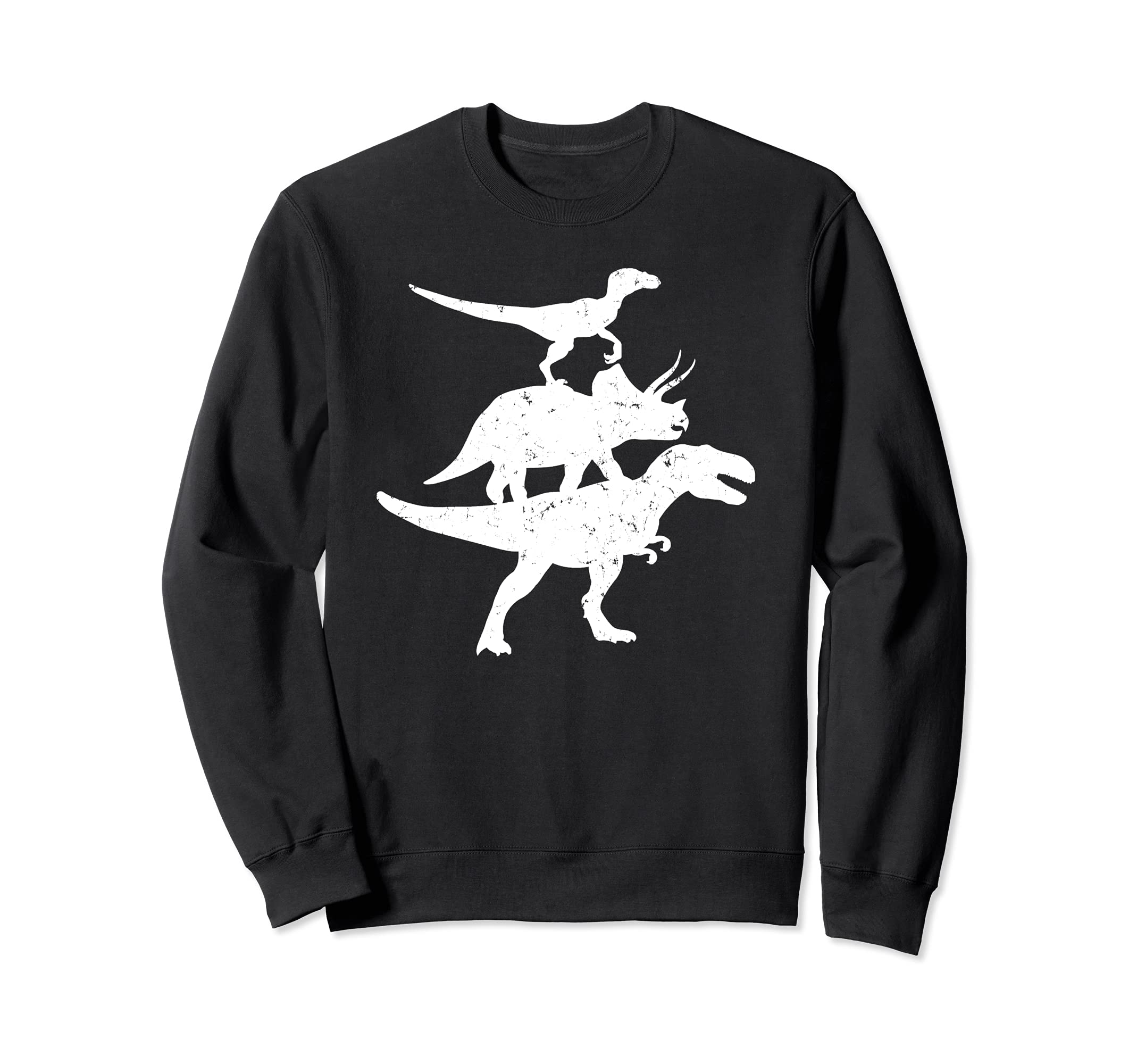 Dinosaurs Velociraptor T-Rex Triceratops Design Sweatshirt