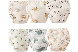 ORINERY Unisex Pee Training Underwear Waterproof Toddler Underpants Cotton Potty Assorted Training Panties 6-Pack