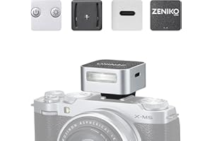 Zeniko ZF04 Lightweight On-Camera Flash,Mini Flash Speedlite, CCT 6500K±200K,372 Full-Power Flash Light with Universal Hot Shoe Mount Fit for Canon, Nikon, Sony, Fuji,Leica Cameras (Silver)