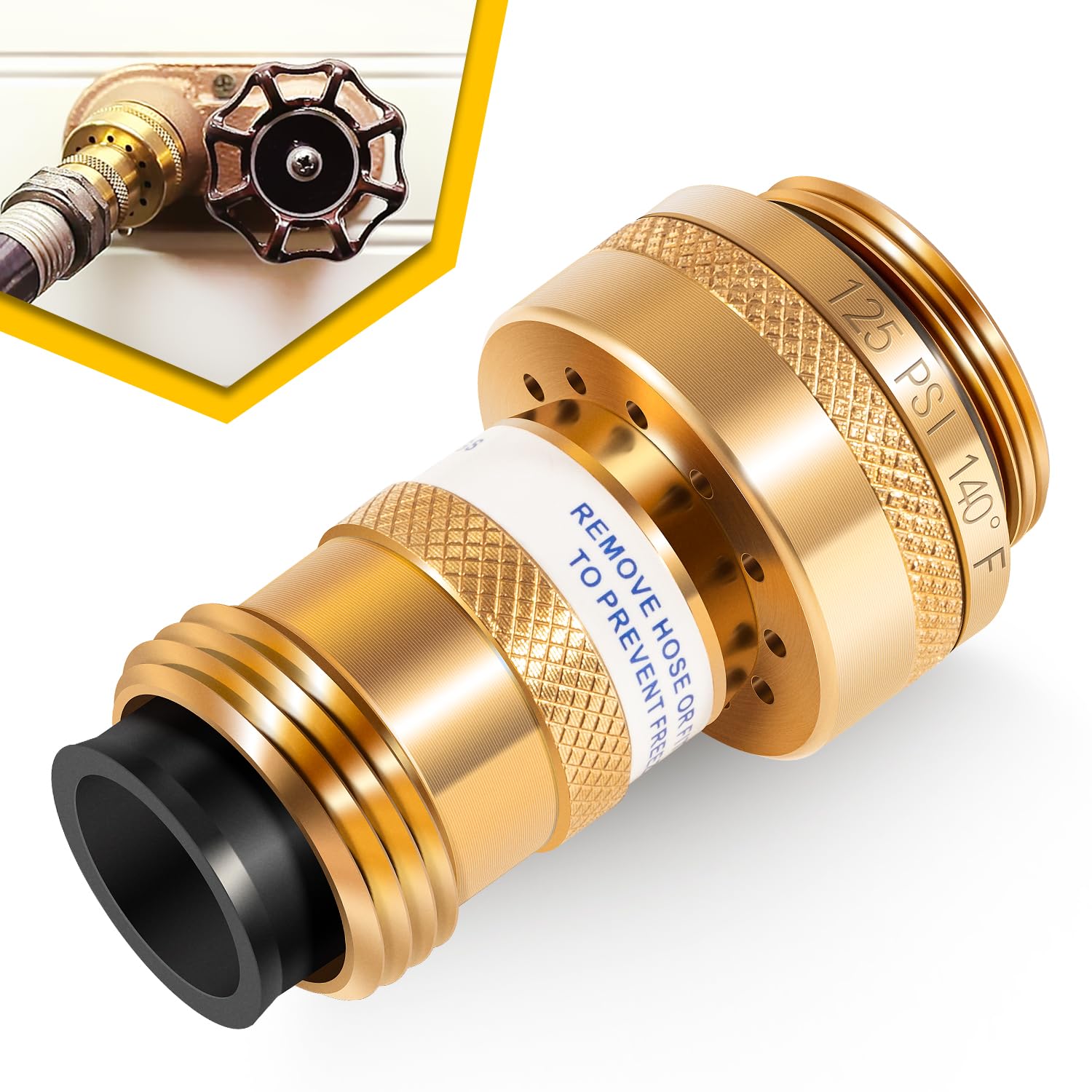 Photo 1 of 50HA-BR Brass Vacuum Breaker, fit for Woodford Models 22, 27, 30, 67, Anti-Siphon Double Check Brass Backflow Preventer 50HA-BR