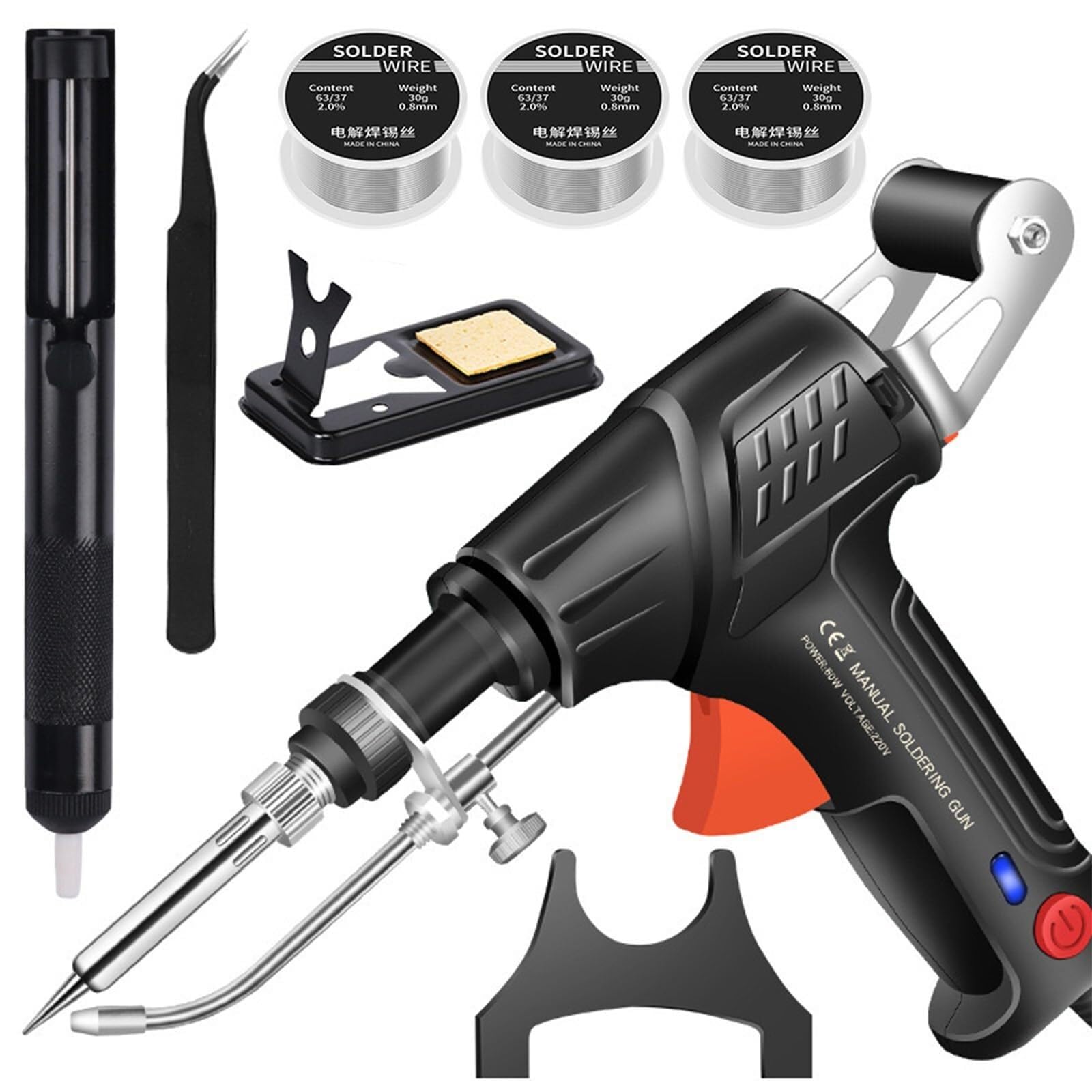 Photo 1 of Internally Heated Industrial Laser Welding Tools, Multi-function Soldering Iron Soldering Gun Set, Portable Manual Soldering Gun, for Industrial Home DIY(Black)