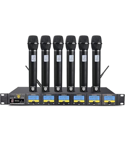 Amazon.com: Rockville RWM-66 6-Mic Wireless UHF Microphone System