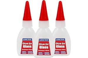 LOOCTOT 10 g*3 Glass Glue,Acrylic Glue Glass Glue Repair,Bonding Between Glass and Glass,Glass and Other Materials,Professional Quick-Dry Waterproof Clear Adhesive,Glass Contact Cement