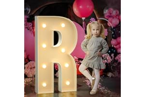 Tongjoy 3FT Marquee Light Up Letters, Large Light Up Letters for Baby Shower Party Backdrop Decor, Marquee Letters for Birthday Wedding Engagement Party Decorations, Mosaic Letter R