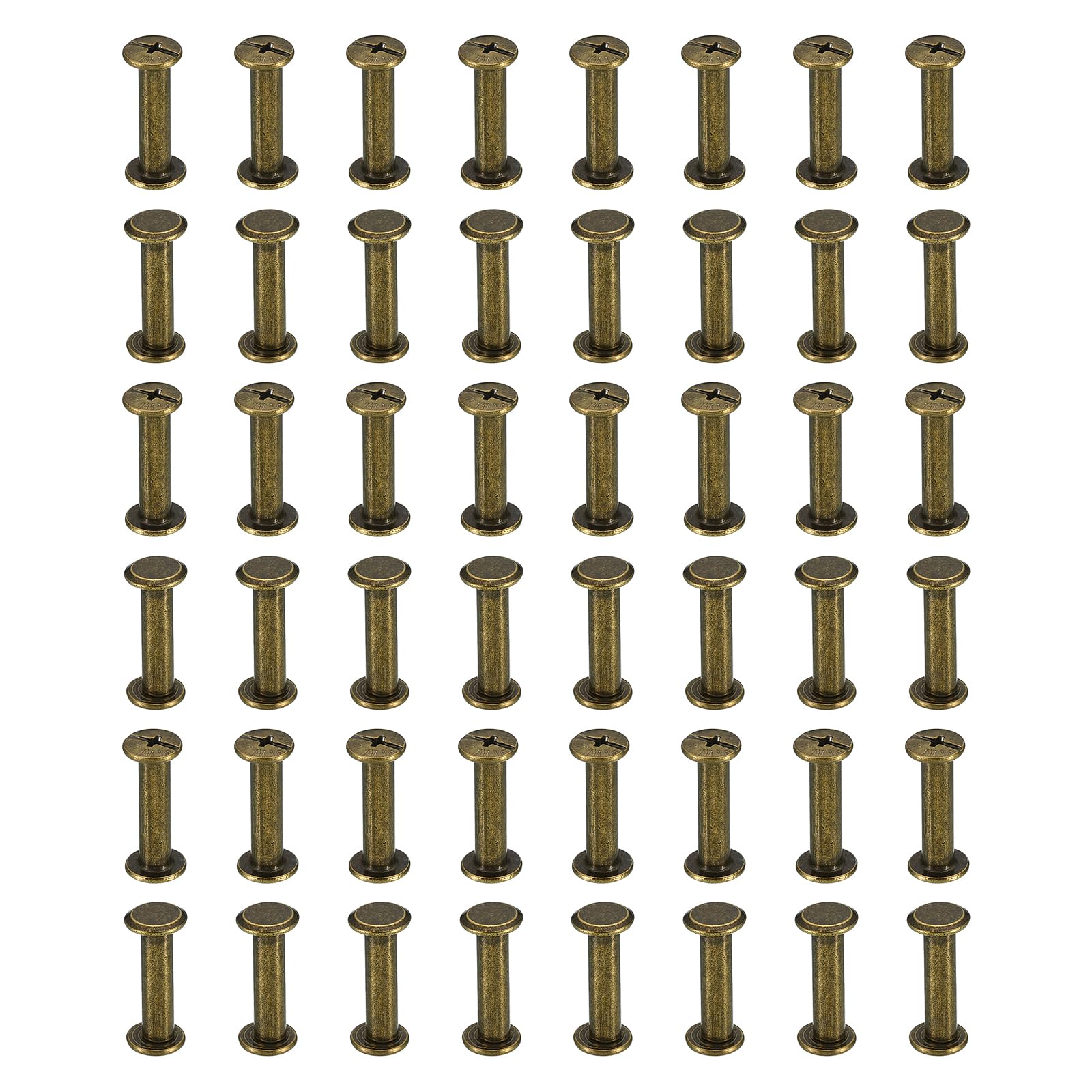 PATIKIL 100 Sets Chicago Screws, M5x20mm Chicago Screws Phillips Binding Post Screw Bolts Leather Rivets Fasteners Connectors Steel for Leather Belt Scrapbook Photo Albums, Brown — image 1
