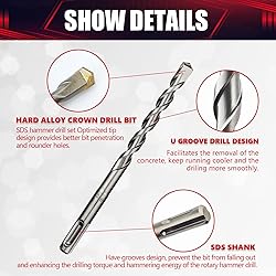 wesleydrill 17PCS Rotary Hammer & Chisels Masonry