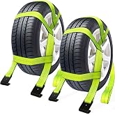 Umiro Tow Dolly Straps with Flat Hook,2 Pack Car Tow Dolly Basket Straps Fit 14"-17" Wheels,10,000 lbs Breaking Strength Tire Straps for Car Dolly,Car Tie Down Straps for Car Trailer &amp; Car Hauler