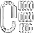 KINLINK 15PCS M4 5/32 Quick Link Chain Connector, 304 Stainless Steel Carabiner, Small Locking Carabiner Clips Heavy Duty Chain Link Connector for Connecting Hammock，Swing, Shade Sail-Capacity 500LB