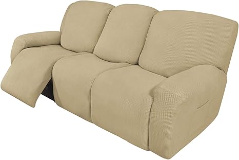 easy going 8 pieces recliner sofa stretch sofa slipcover sofa cover furniture protector couch soft with elastic bottom kids spandex jacquard fabric