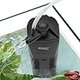 hygger Submersible Aquarium Power Filter 170 GPH for 15-30 Gallon Fish Tank Corner Internal Filter with Bio Ball Sponge 3-Stage Filtration System