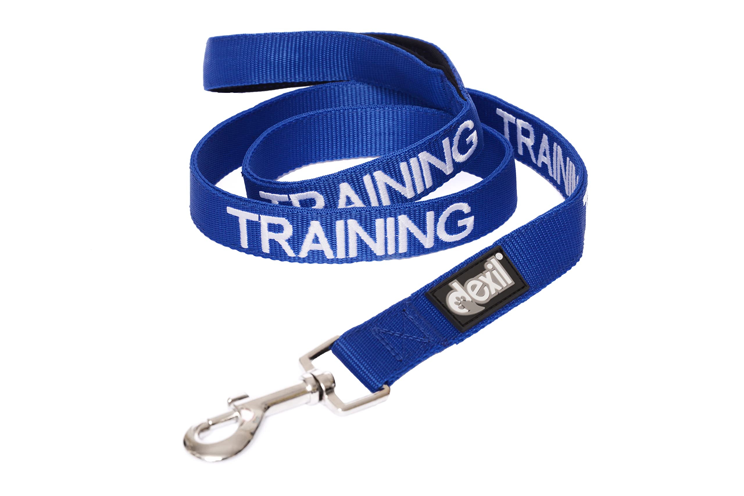 Dexil TRAINING (Dog In Training/Do Not Disturb) Blue Colour Coded 60cm 1.2m 1.8m Luxury Neoprene Padded Handle Dog Leads PREVENTS Accidents By Warning Others Of Your Dog In Advance (1.2m)