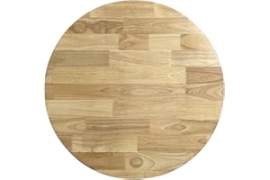QLLY Solid Wood Table Top, Solid Board Replacement Desktop, One-Piece Wood Tabletop, Universal Countertop for Table and Workstation (Natural, 27.5"/70cm Round)